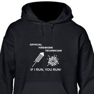 New Official Firework Technician Black Hoodie Fleece Sweatshirt